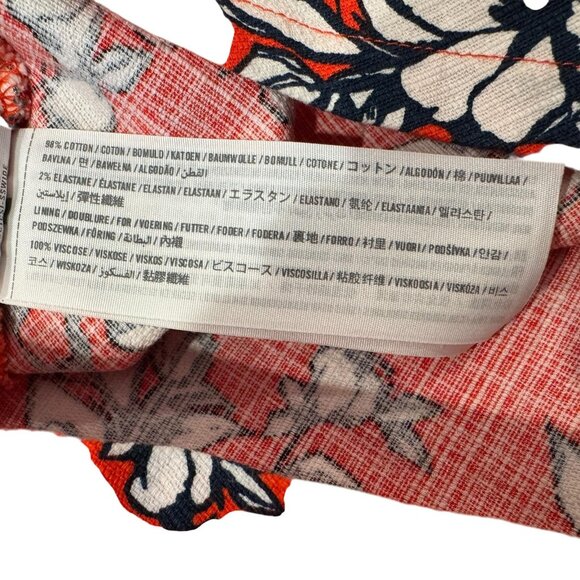 Abercrombie & Fitch Dress Womens XS Red Floral Crisscross Halter Skater Keyhole - Picture 11 of 13